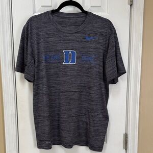 Nike Men's Heathered Black and Blue Tee